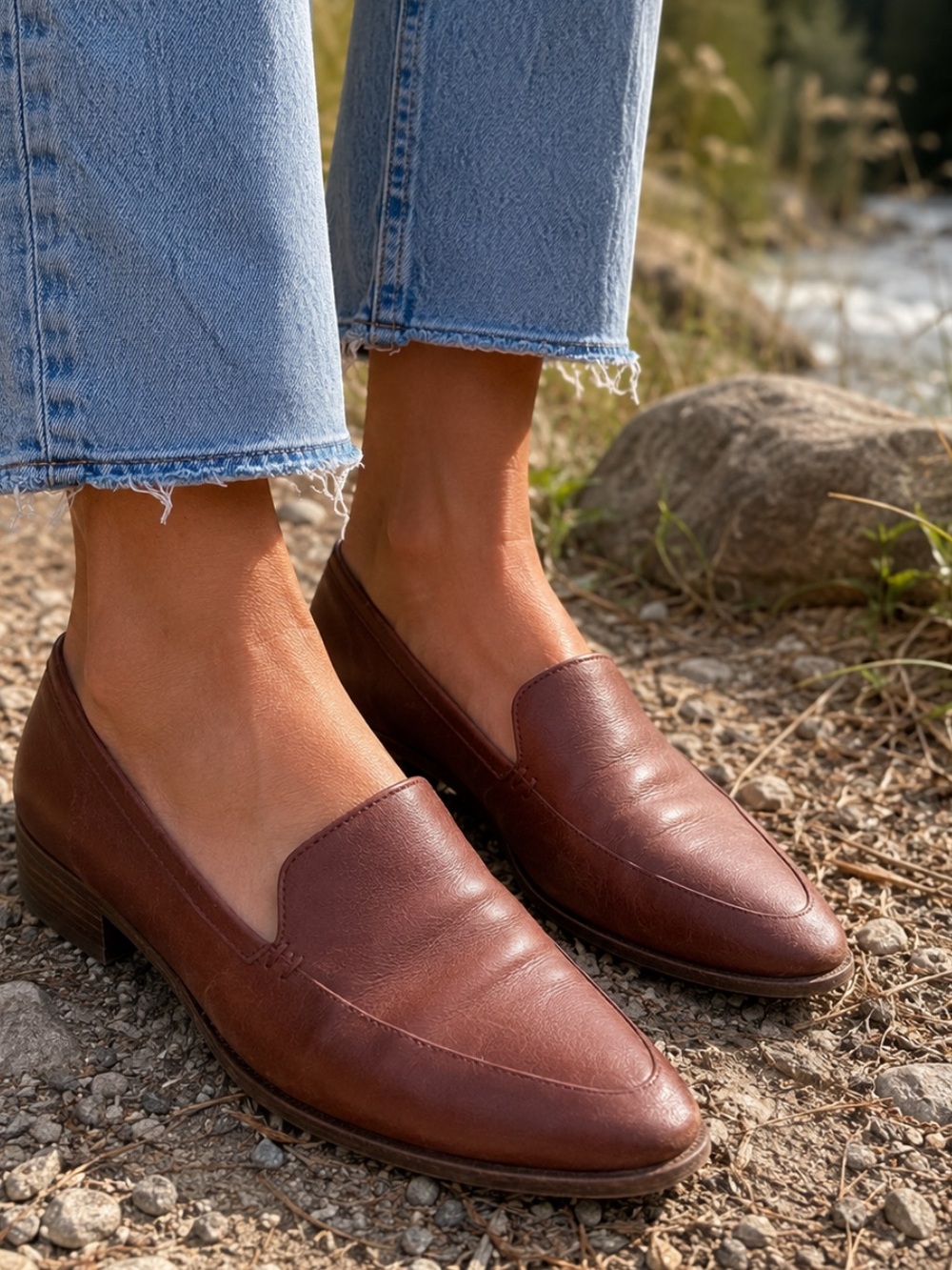 Madewell The Frances Loafer Leather Burnished Mahogany Brown Size 9